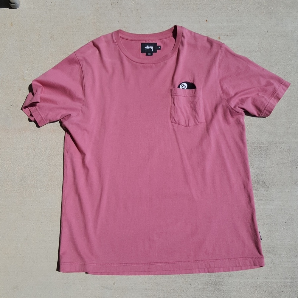 STUSSY 8BALL PINK TEE